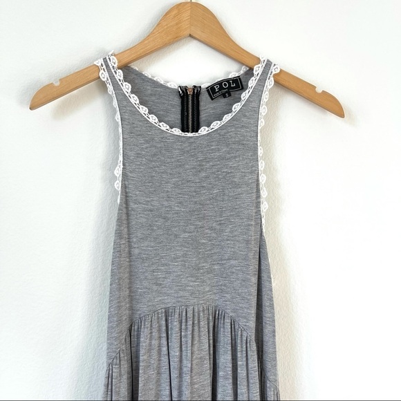POL Heather Gray Baby Doll Racerback Midi Dress S - Picture 8 of 13